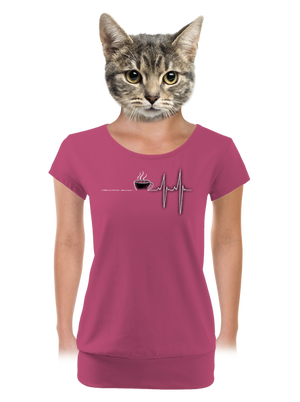 Coffee help dámske tričko s lemom Magenta