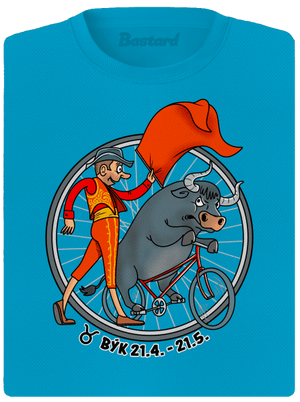 Cyklistický horoskop: Býk dámske športové tričko Blue Atol