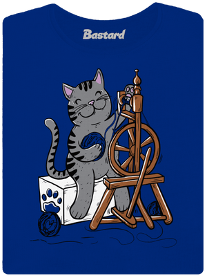 Mačka pradie dámske tričko s lemom Royal Blue Mal