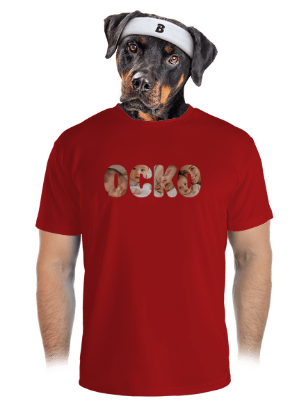Nápis ocko z vlastných fotiek pánske športové tričko Red Mal