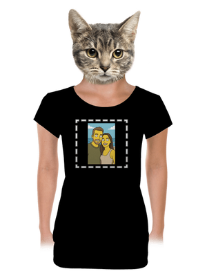 Simpsonovi z vlastnej fotky dámske tričko s lemom Black