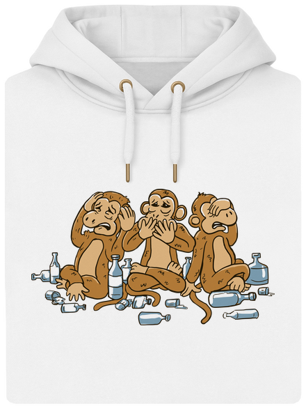 Trojnásobná opica unisex mikina premium Snowwhite