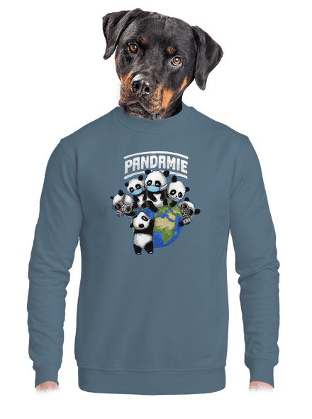 Pandamie unisex mikina bez kapucne Nordic Blue