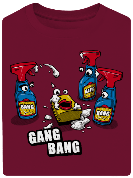 Gang Bang unisex tričko oversized Garnet