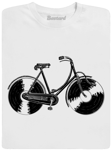 Gramofónový bicykel pánske dlhý rukáv White
