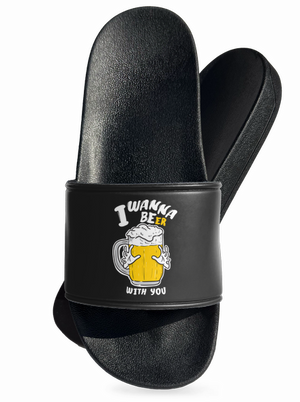 I wanna beer šľapky Black