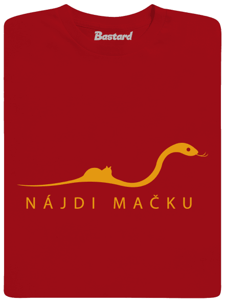 Nájdi mačku pánske dlhý rukáv Red