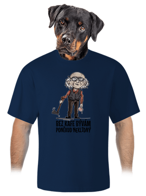 Neklidný bez kafe unisex tričko oversized Midnight Blue