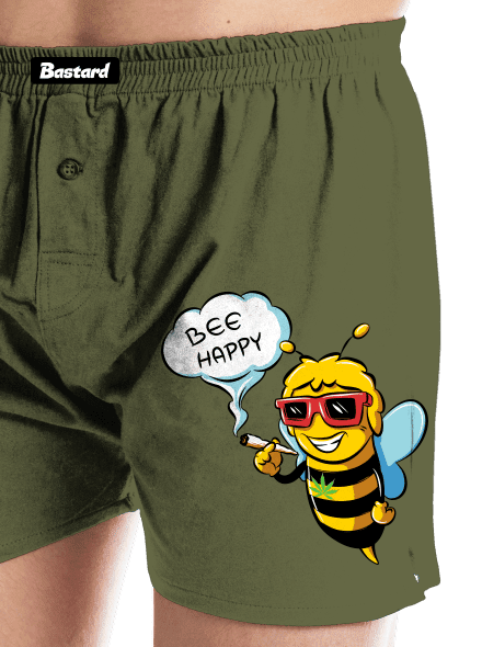 Bee happy pánske trenky Khaki