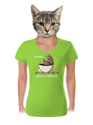 V presse dámske tričko Apple Green