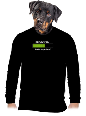 Premýšľam pánske dlhý rukáv Black