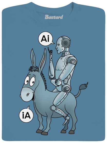 Somár a AI pánske tričko Stone Blue