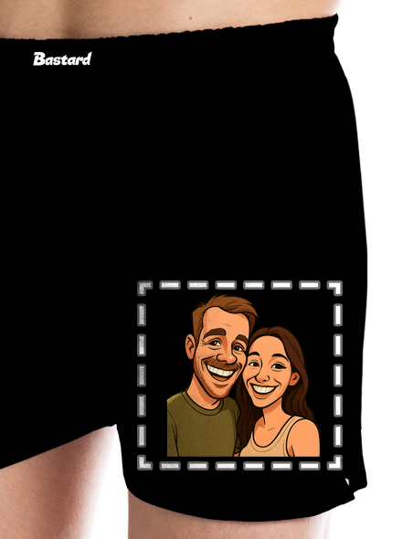 Karikatúra z vlastnej fotky pánske trenky Black