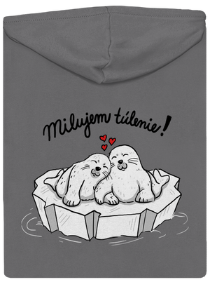 Milujem túlenie dámska mikina na zips Steel Gray