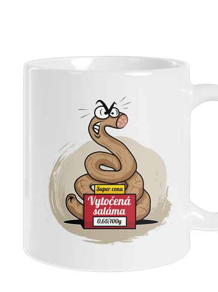 Vytočená saláma klasický hrnček White