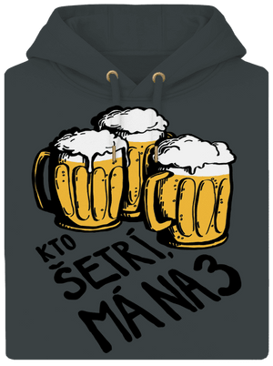 Kto šetrí, má na tri unisex mikina premium Charcoal