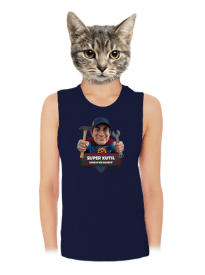 Super otec dámske tielko voľné Navy