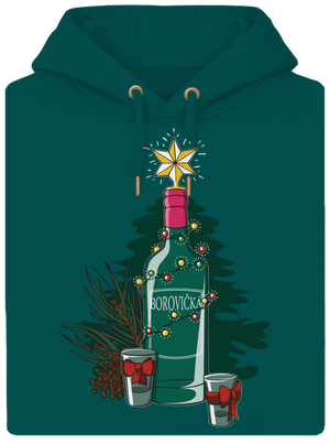 Vianočná borovička unisex mikina premium Emerald Green
