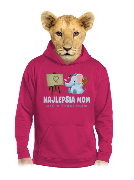 Najlepšia mom detská mikina klokanka Hot Pink