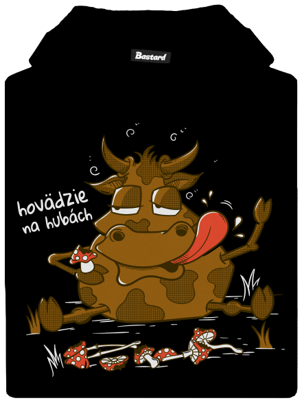 Hovädzie na hubách detská mikina klokanka Black