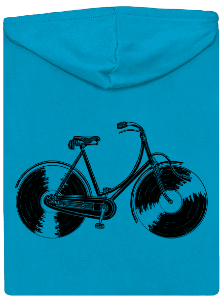 Gramofónový bicykel dámska mikina na zips Blue Atol