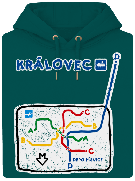 Metro Královec unisex mikina premium Emerald Green