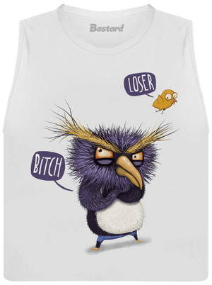 Tučniak nelieta dámske tielko voľné White