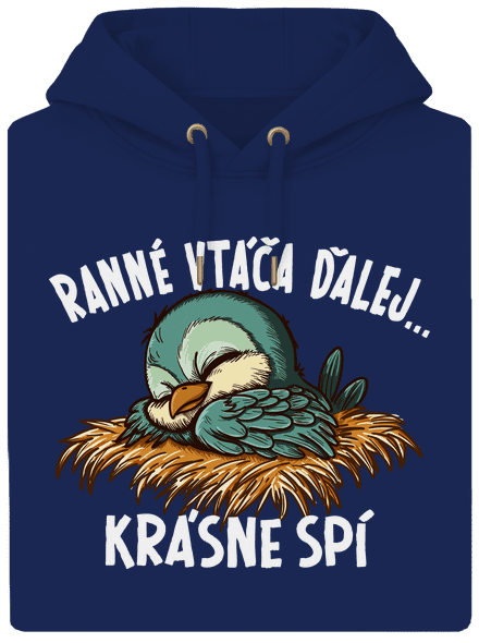 Ranné vtáča spí unisex mikina premium Navy