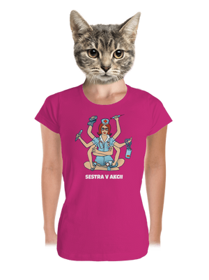 Sestra v akcii dámske tričko prémium Magenta