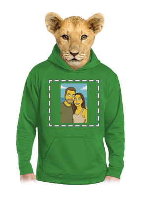 Simpsonovi z vlastnej fotky detská mikina klokanka Kelly Green AWD