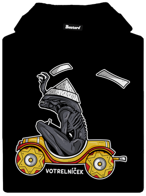 Votrelníček pánska mikina klokanka Black