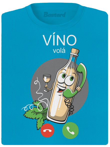 Biele víno volá dámske športové tričko Blue Atol