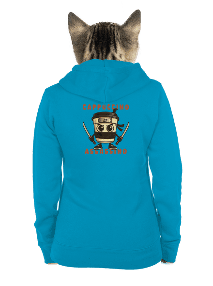 Cappuccino Assasino – Italian Brainrot dámska mikina na zips Blue Atol