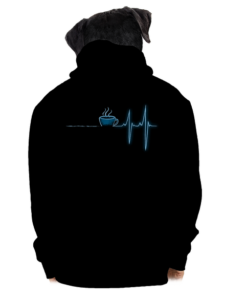 Coffee help pánska mikina na zips Black