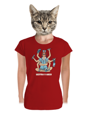 Sestra v akcii dámske tričko prémium Red Mal
