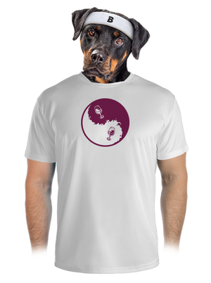 Jin Jang víno pánske športové tričko White