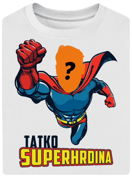 Tatko superhrdina unisex tričko oversized White