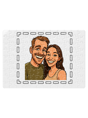 Karikatúra z vlastnej fotky puzzle White