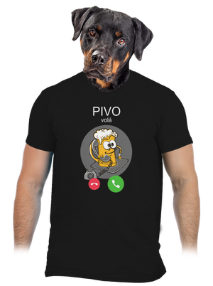 Pívo volá pánske tričko Black