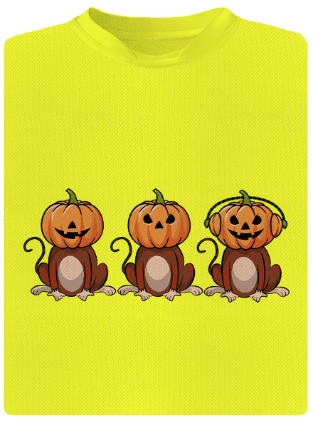 Halloween opičky detské športové tričko Neon Yellow