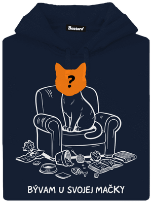 Bývam u svojej mačky pánska mikina klokanka Navy