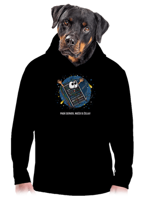 Padá server pánska mikina klokanka Black