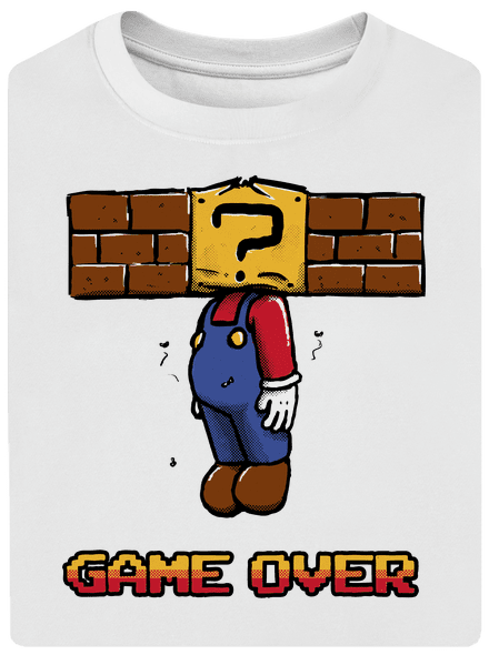 Game Over unisex tričko oversized White