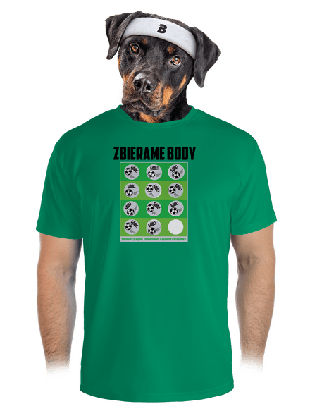 Zbierame body - futbal pánske športové tričko Kelly Green Mal