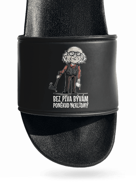 Neklidný bez piva šľapky Black