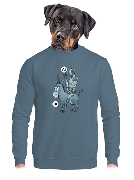 Somár a AI unisex mikina bez kapucne Nordic Blue