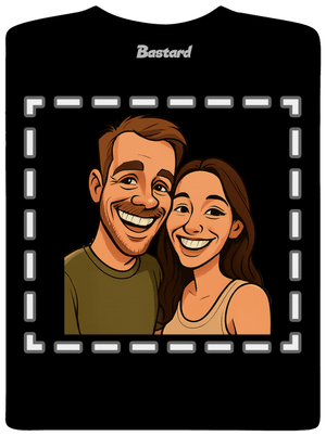 Karikatúra z vlastnej fotky pánske dlhý rukáv Black