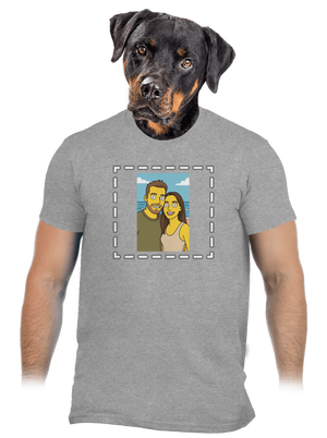 Simpsonovi z vlastnej fotky pánske tričko Sport Grey