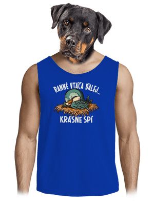 Ranné vtáča spí pánske tielko Royal Blue