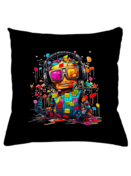 Workaholic robot vankúš Black
